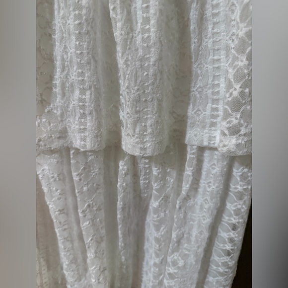 Lulus Whimsical Spirit Ivory Lace Tiered Backless Midi Dress size small NWT - Picture 9 of 10